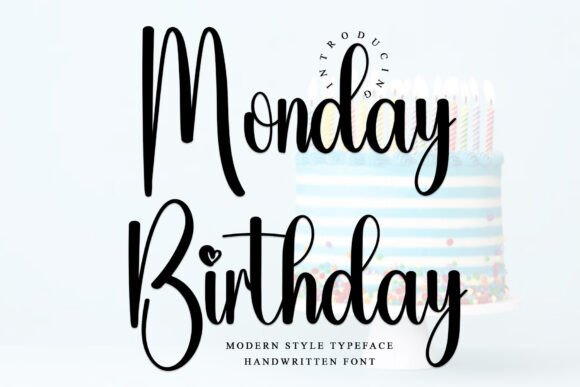 Monday Birthday Font for Digital Designers